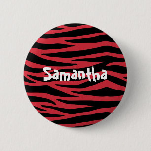 Black and Red Zebra 6 Cm Round Badge