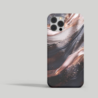 Black and Rose Gold Background Personalised Design iPhone 14 Pro Case