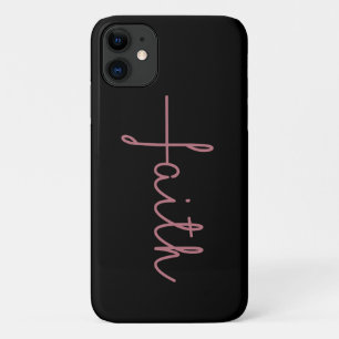 Black and Rose Gold Cross Faith iPhone 11 Case