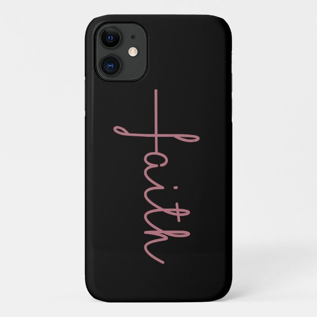 Black and Rose Gold Cross Faith Case-Mate iPhone Case (Back)