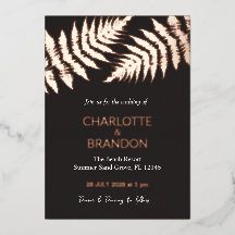 Black and Rose Gold Ferns Outdoors Wedding Gold 