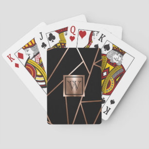 Black and Rose Gold Geometric Playing Cards
