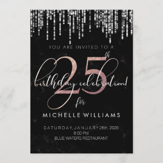 Black and Rose Gold Invitation