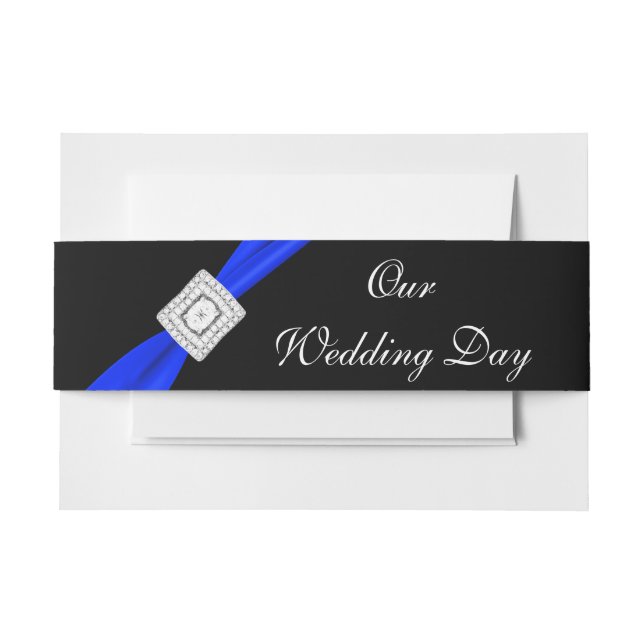 Black and Royal Blue Invitation Belly Band (Front Example)