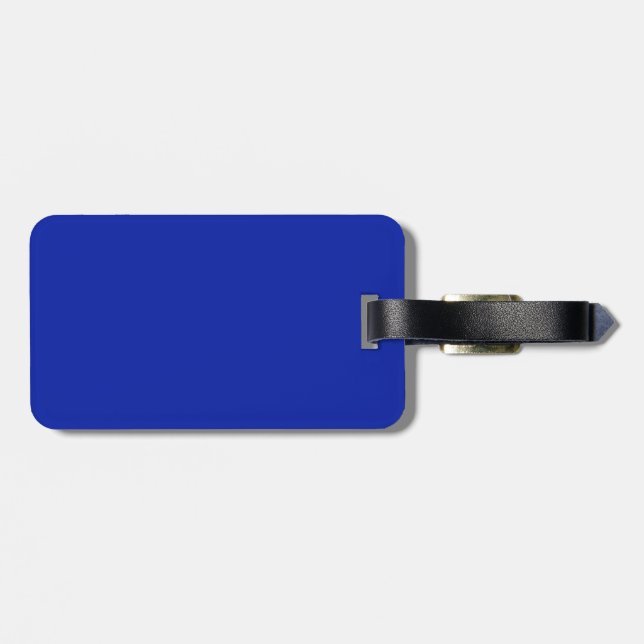 Black and Royal Blue Luggage Tag (Back Horizontal)