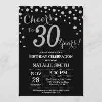 Black and Silver 30th Birthday Diamond