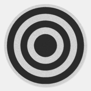 Black and Silver BullsEYE Classic Round Sticker