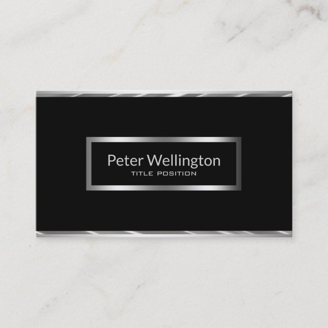 Black And Silver Business Card (Front)