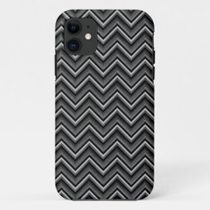 Black and Silver Chevron iPhone 11 Case