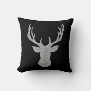 Black and Silver Christmas Pillow