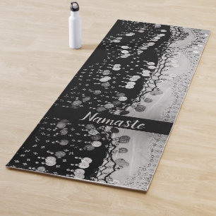  Black and Silver Coins Personalised  Yoga Mat