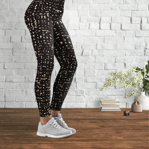 Black and Silver Composition Notebook Pattern Leggings