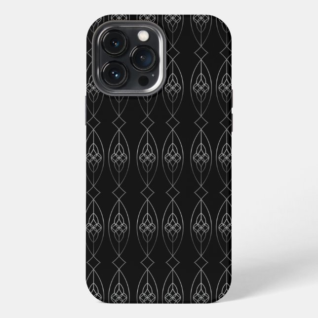 Black And Silver Deco iPhone Case (Back)