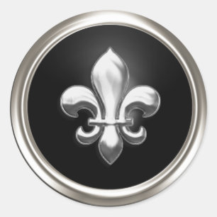 Black and Silver Fleur de Lis Envelope Seal