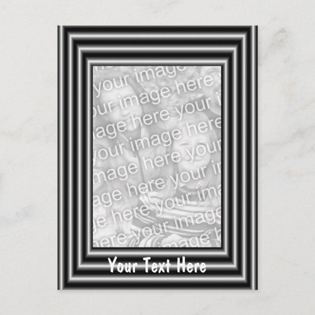 Black And Silver Frame Design Photo Postcard (Front)