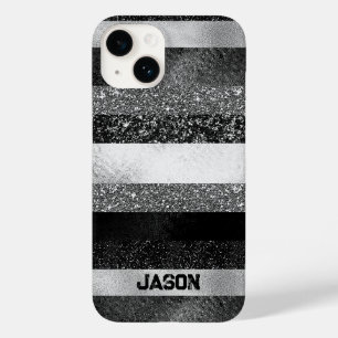 Black and Silver Glitter  Case-Mate iPhone 14 Case
