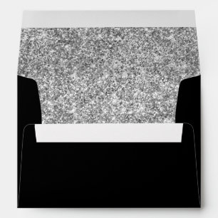 Black and Silver Glitter Envelopes