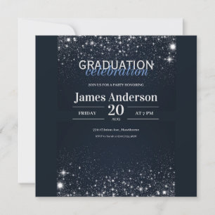 Black and Silver graduation Invite