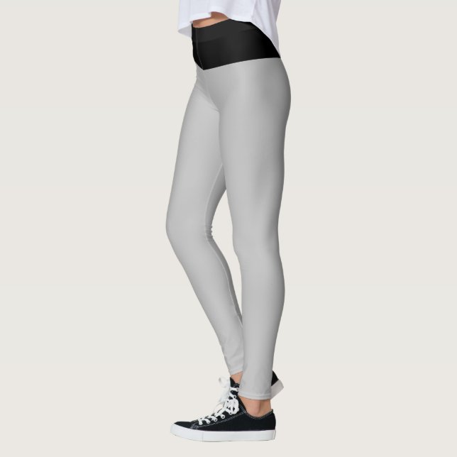 Black and Silver Grey Leggings (Left)