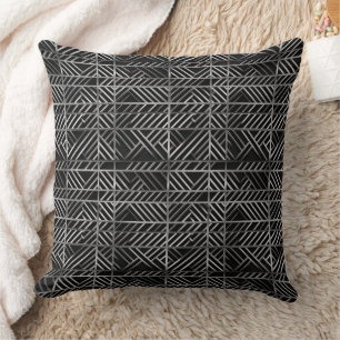 Black and silver gridlock pattern  cushion