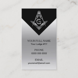 Black and Silver Masonic Business Card Template