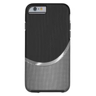 Black And Silver Metallic Mash Pattern Background Tough iPhone 6 Case