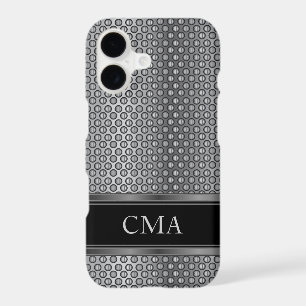 Black and Silver Metallic Mesh Monogram