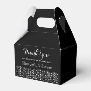 Black and Silver Modern Wedding Favour Boxes
