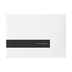Black and Silver Monogram Address Wraparound Address Label