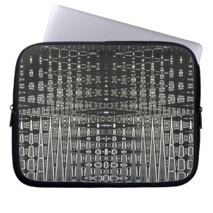 Black And Silver Pattern Laptop Sleeve
