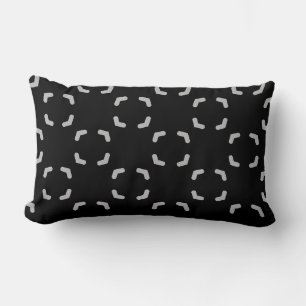 Black and Silver Pattern Lumbar Cushion