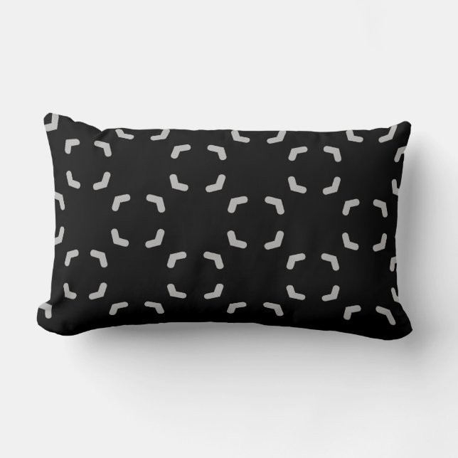 Black and Silver Pattern Lumbar Cushion (Front)