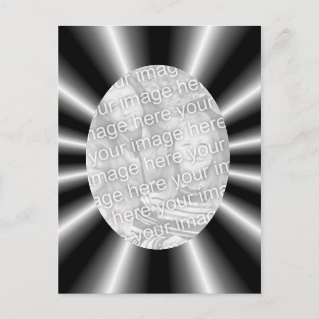 Black And Silver Rays Design Photo Postcard (Front)