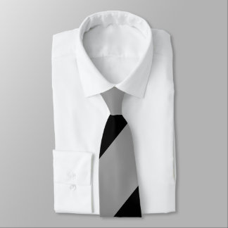 Black and Silver Regimental Stripe Tie