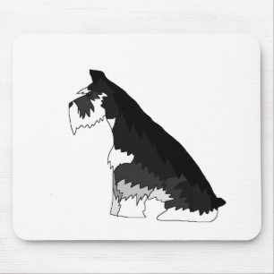 Black and Silver Schnauzer Mouse Pad