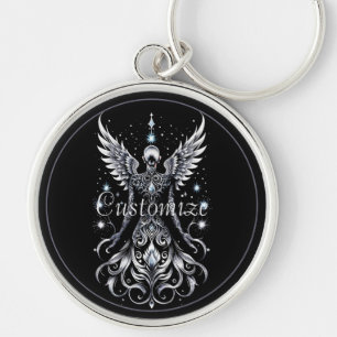 Black And Silver Tattoo Angel Key Ring