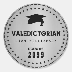 Black and Silver Valedictorian Envelope Seal