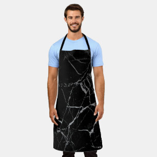 Black and Silver Vein Marble Apron