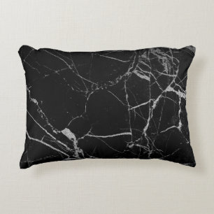Black and Silver Vein Marble Decorative Cushion