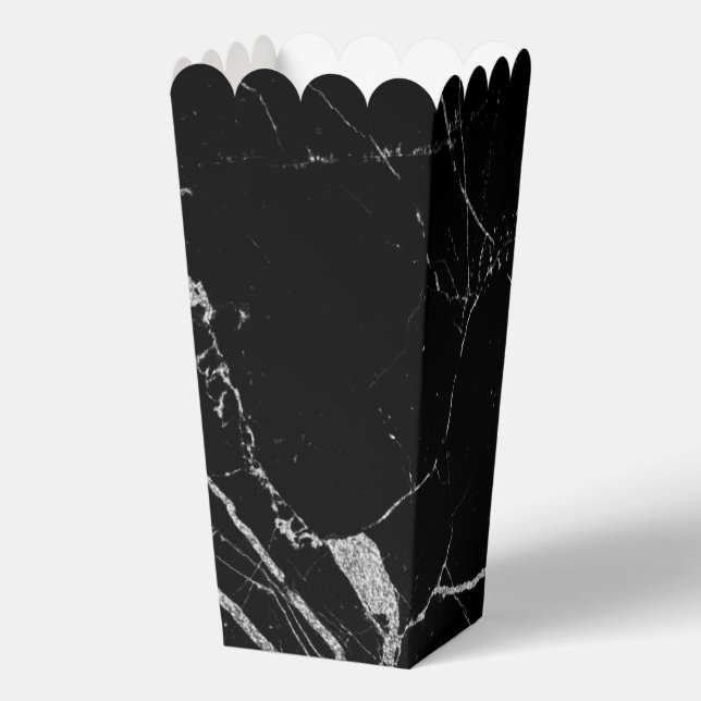 Black and Silver Vein Marble Favour Box (Back)