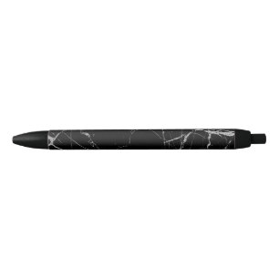 Black and Silver Vein Marble Ink Pen