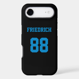 Black and Sky Blue Jersey Name Number