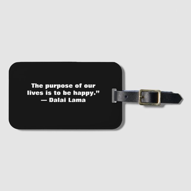 Black And small Quotes text  Luggage Tag (Front Horizontal)