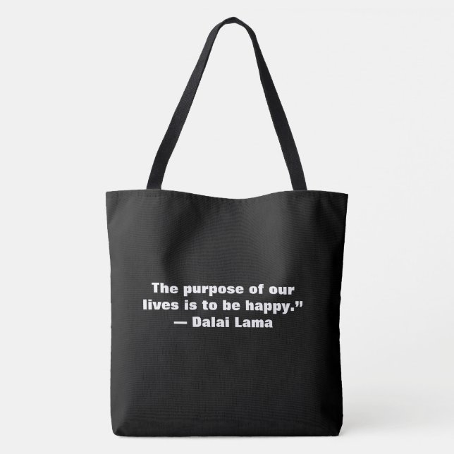 Black And small Quotes text  Tote Bag (Back)