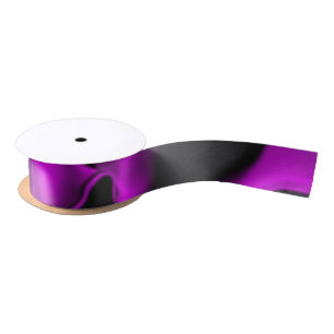 Black and Smokey Purple Satin Ribbon