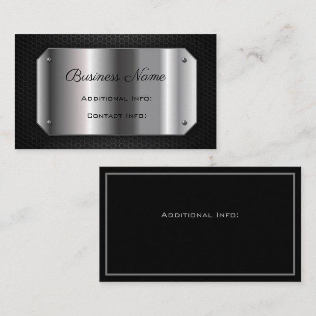 Black And Steel Business Card (Front/Back)