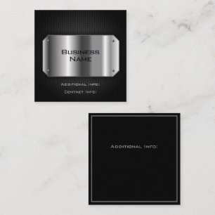 Black And Steel Square Business Card
