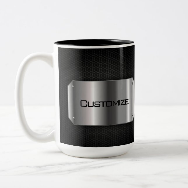 Black And Steel  Two-Tone Coffee Mug (Left)