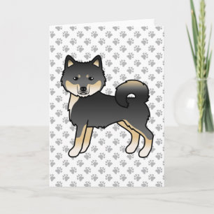 Black And Tan Alaskan Malamute Cute Cartoon Dog Card