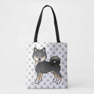 Black And Tan Alaskan Malamute Cute Dog & Paws Tote Bag